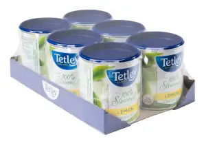 Tetley tea tray with shrink wrapping Tetley tea tray with shrink wrapping